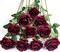 10pcs Silk Roses Artificial Flowers Fake Burgundy Rose Bouquet for Arrangement Wedding Party Home Decoration